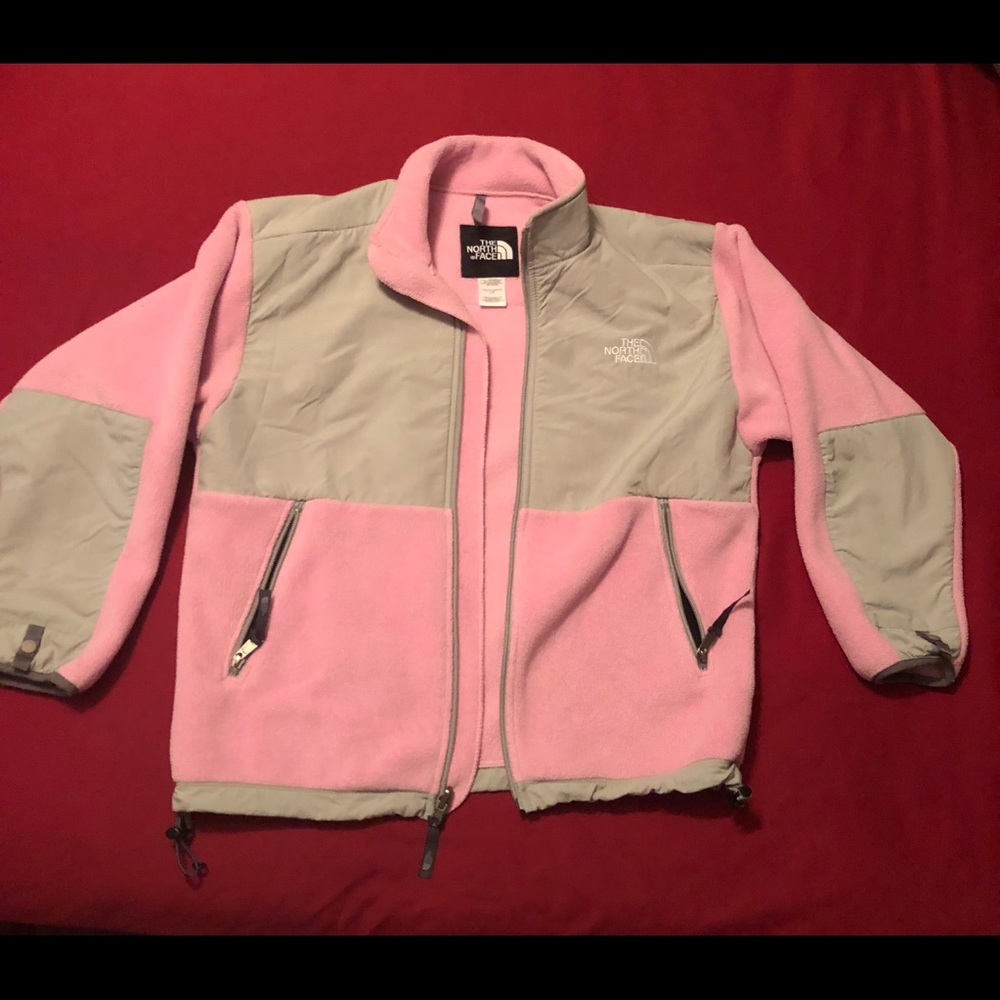 North Face Denali Jacket pink and gray